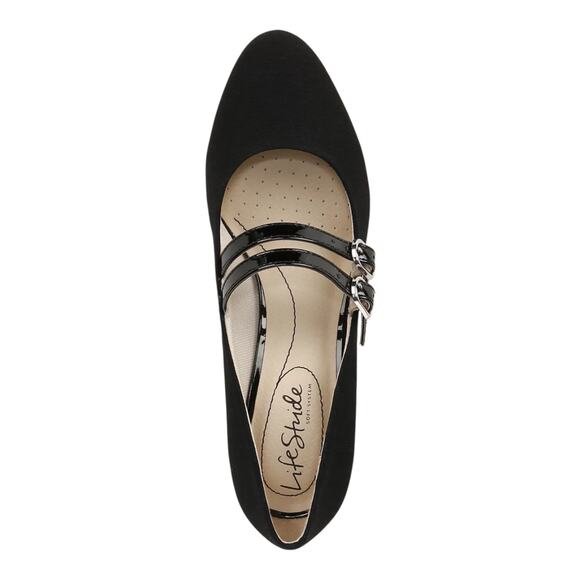 LifeStride Women's True Mary Jane Double Strap Pumps Black Size 9 1/2 - Picture 4 of 5